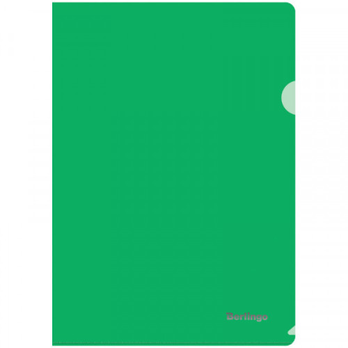 Папка-уголок прозрачная  Berlingo зеленая, А4, пластик 180мкм