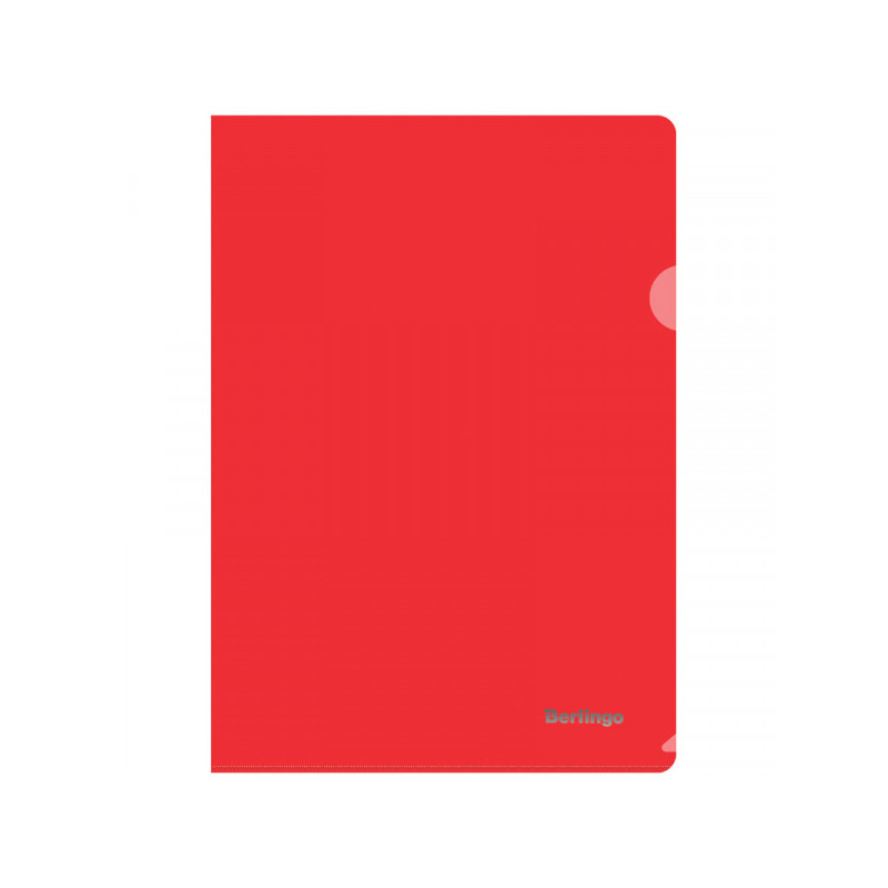 Папка-уголок прозрачная  Berlingo красная, А4, пластик 180мкм
