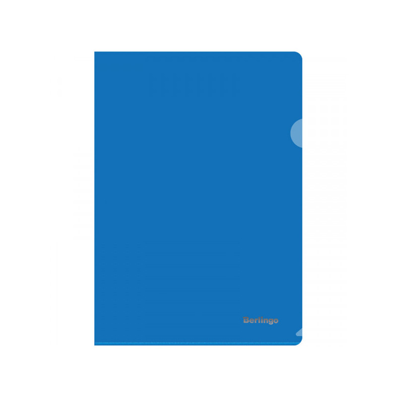 Папка-уголок прозрачная  Berlingo синяя, А4, пластик 180мкм