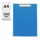 Папка-планшет с крышкой с зажимом OfficeSpace А4, пластик, синий