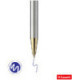 Ручка шариковая, синяя, автоматическая/кнопочный механизм, корпус хром/золото, узел 1мм, линия 0,8мм, Luxor Nova
