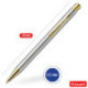 Ручка шариковая, синяя, автоматическая/кнопочный механизм, корпус хром/золото, узел 1мм, линия 0,8мм, Luxor Nova