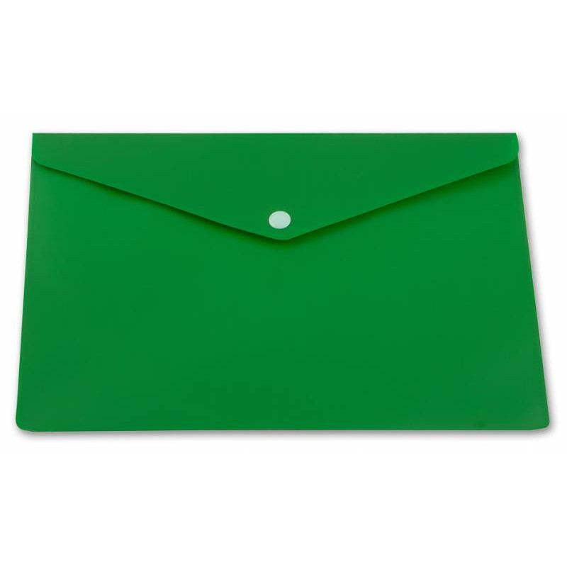 Конверт на кнопке Бюрократ -PK803ANGRN A4 непрозрачный пластик 0.18мм зеленый