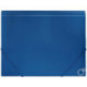 Папка на резинке, А4, 500мкм, пластик, синяя, резинка по углам, Simple