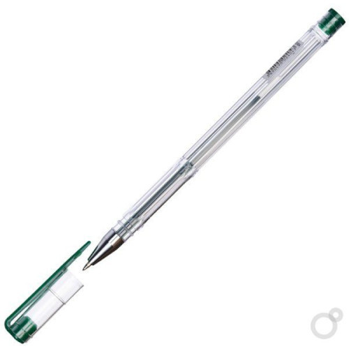 Ручка гелевая зеленая, 0,5 мм, инд. штрихкод, логотип, цветная коробка