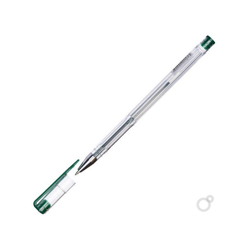 Ручка гелевая зеленая, 0,5 мм, инд. штрихкод, логотип, цветная коробка