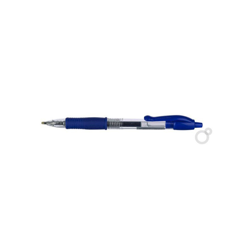Ручка гелевая синяя, автоматическая, манжетка, 0,7 мм, ш/к на корпусе