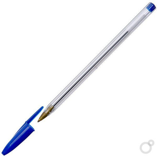 Ручка шариковая синяя, 0,6 мм, 0,8 мм, маслянная, корпус прозрачный, Workmate 9 @34