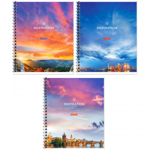 Тетрадь А5, 60л., клетка на гребне ArtSpace "Путешествия. Sky landscape", глянцевый уф-лак