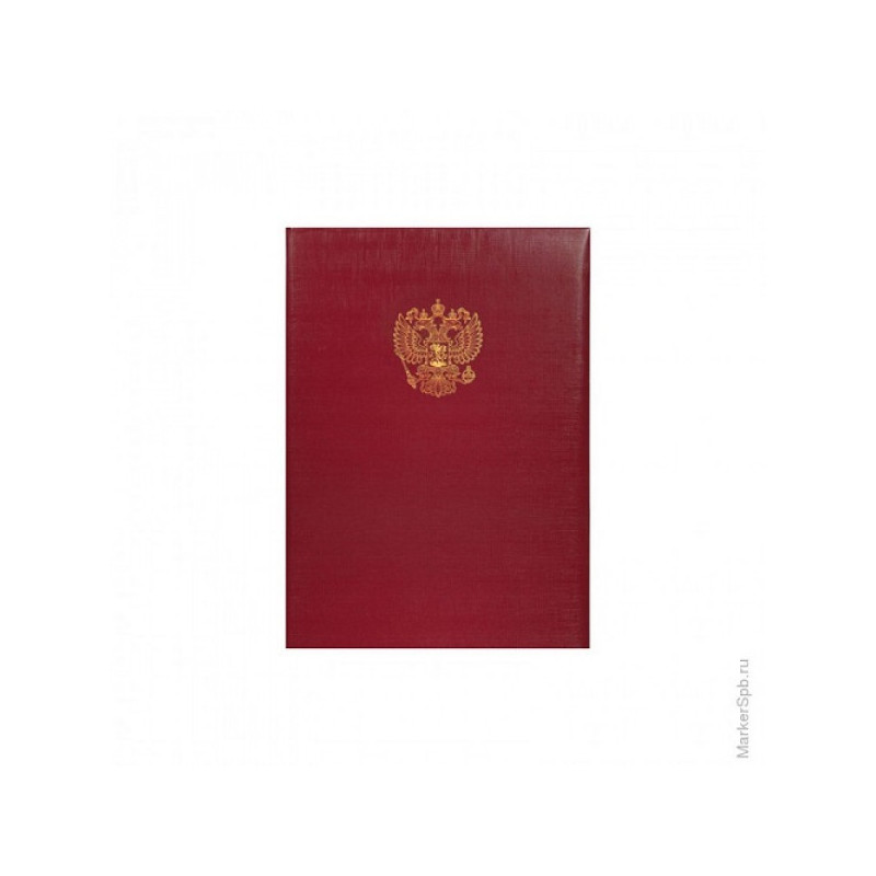 Папка адресная с российским орлом OfficeSpace, А4, балакрон, красный, инд. упаковка