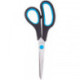 Ножницы 190 мм OfficeSpace эргономичные ручки черные с синими вставками ПВХ чехол с европодвесом