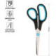 Ножницы 190 мм OfficeSpace эргономичные ручки черные с синими вставками ПВХ чехол с европодвесом