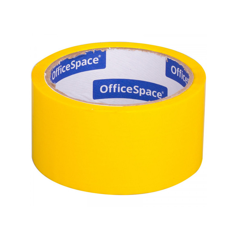 Клейкая лента упаковочная OfficeSpace 48 мм х 40 метров 45 мкм желтая ШК