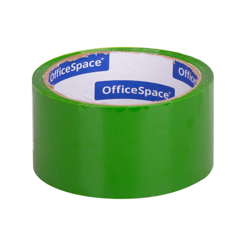 Клейкая лента упаковочная OfficeSpace 48 мм х 40 метров 45 мкм зеленая ШК