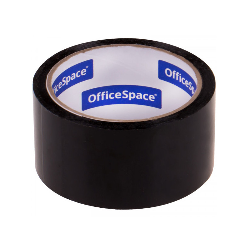 Клейкая лента упаковочная OfficeSpace 48 мм х 40 метров 45 мкм черная ШК