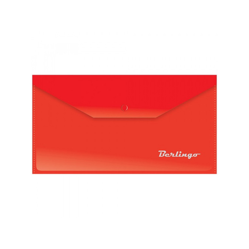 Папка-конверт на кнопке Berlingo, C6, 180мкм, красная