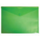 Папка-конверт на кнопке, А5, 180мкм, пластик, зеленый, Бюрократ -PK804A5GRN