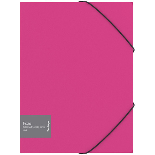 Папка на резинке, А4, 600мкм, розовая, Berlingo "Fuze"