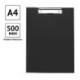 Папка-планшет с крышкой с зажимом OfficeSpace А4, пластик, черный
