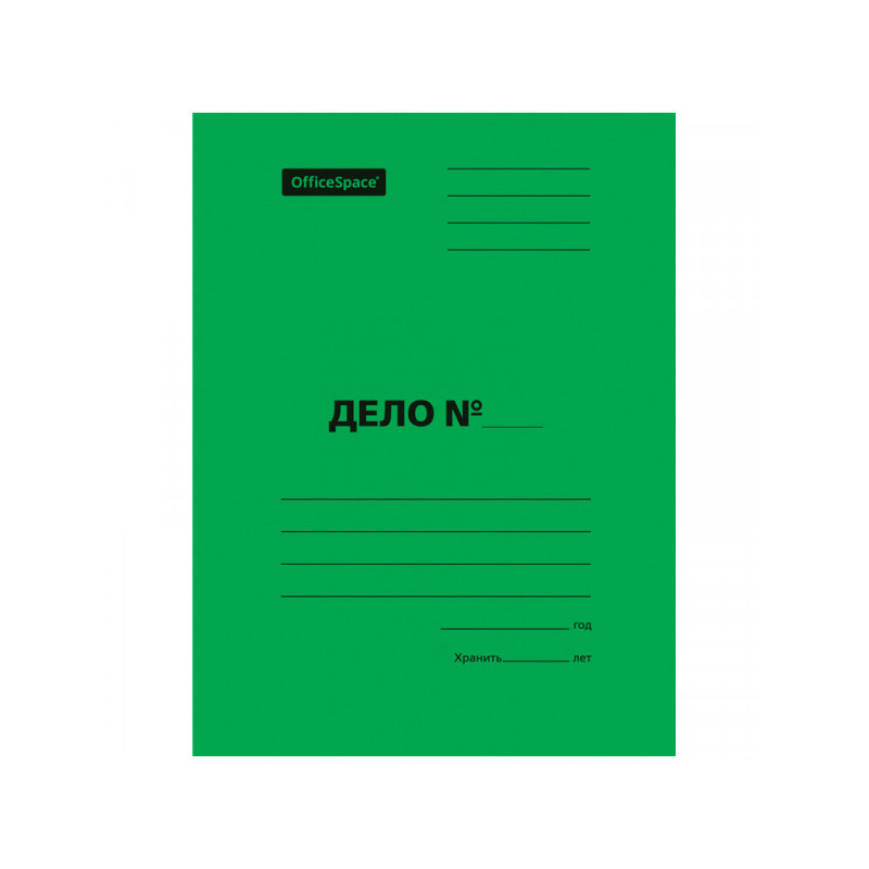 Папка-скоросшиватель Дело № А4 картон мелованный 300 г/кв.м зеленая