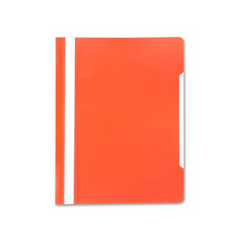 Папка-скоросшиватель, А4, 120/160мкм, пластик, оранжевый с прозрачным верхом, Бюрократ -PS20OR