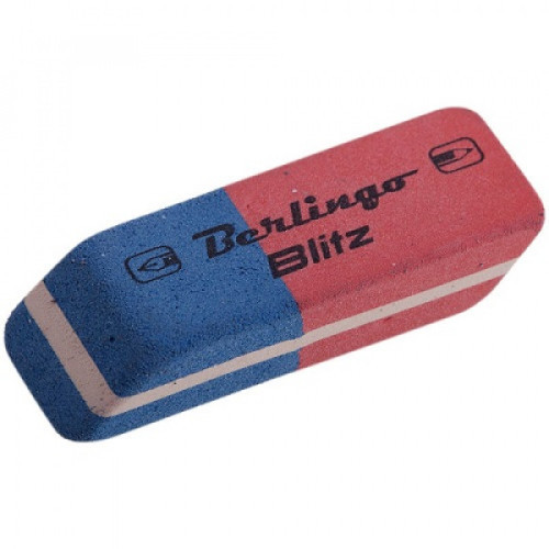 Ластик Berlingo "Blitz", скошенный, комбинированный, натуральный каучук, 54*14*8мм