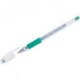 Ручка гелевая Crown Hi-Jell Grip  зеленая, 0.5мм, грип