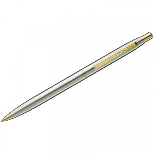 Ручка шариковая Luxor "Sterling" синяя, 1,0мм, корпус хром/золото, кнопочный механизм