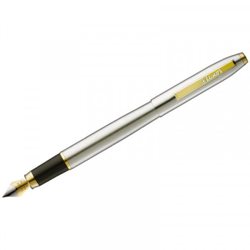 Ручка перьевая Luxor "Sterling" синяя, 0,8мм, корпус хром/золото