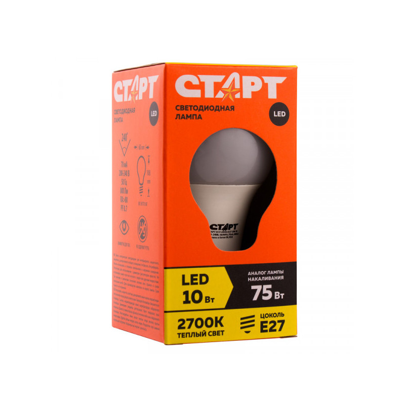 Лампа светодиодная Старт ECO LED GLS E27, 10W30