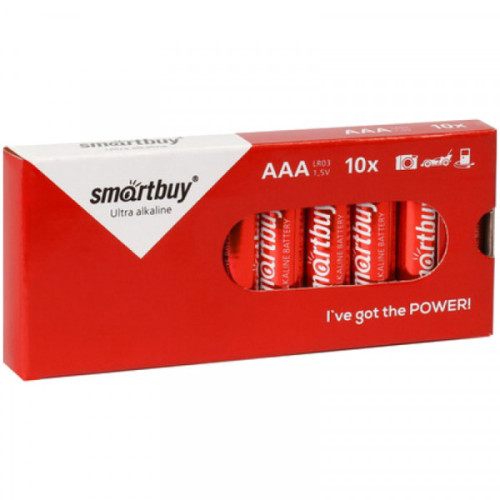 Батарейка SmartBuy AAA (LR03) алкалиновая, 10 шт/уп