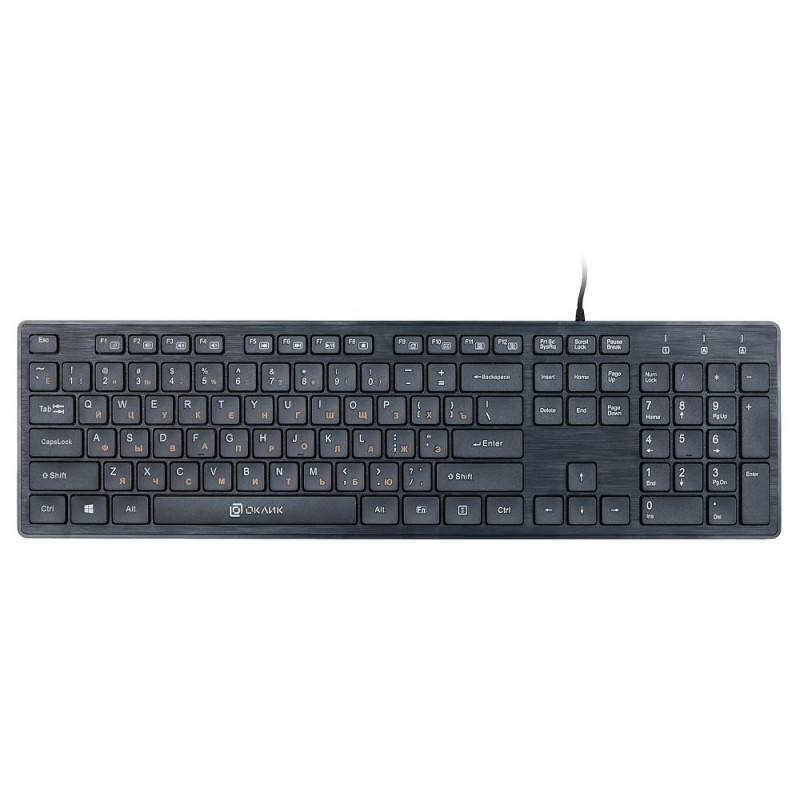 Клавиатура Оклик 520M2U черный/черный USB slim Multimedia