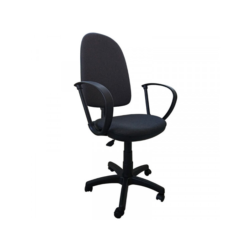 Кресло для оператора Престиж черное  (ткань/пластик)