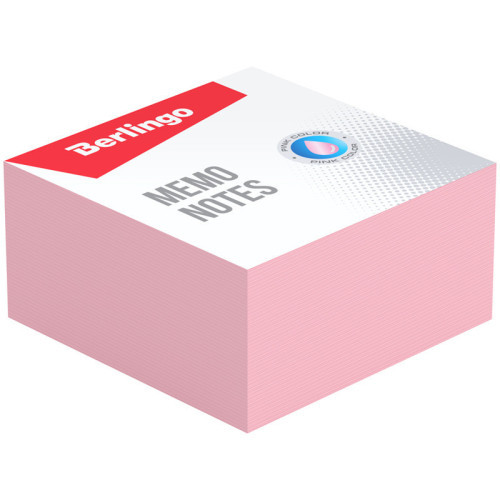 Блок для записи Berlingo "Standard", 9*9*4,5см, розовый