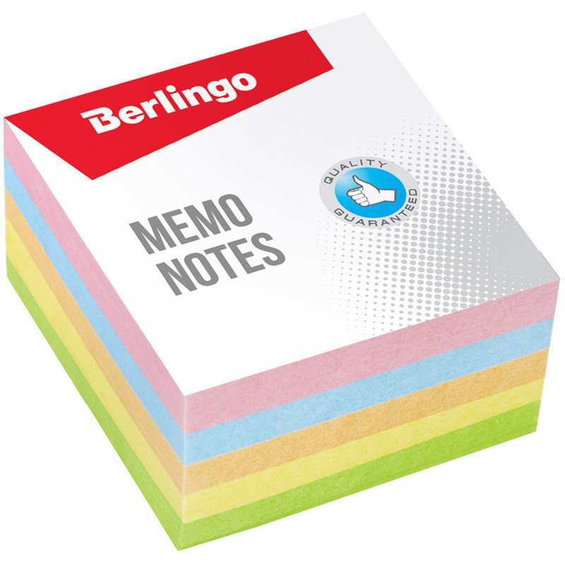Блок для записи Berlingo "Standard", 9*9*4,5см, цветной