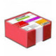 Блок для записи СТАММ, 9*9*5см, тонированный темно-красный пластиковый бокс, белый