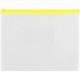 Папка-конверт на молнии OfficeSpace A4, прозрачная, 150мкм, молния желтая
