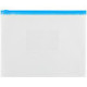 Папка-конверт на молнии OfficeSpace A5, прозрачная, 150мкм, молния синяя