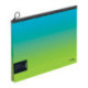 Папка-конверт на молнии с расширением Berlingo "Radiance", 180мкм, голубой/зеленый градиент