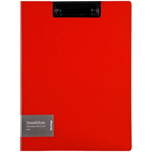 Папка-планшет с зажимом Berlingo "Steel&Style" A4, пластик (полифом), красная