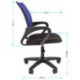 Кресло оператора Helmi HL-M96 R "Airy", спинка сетка синяя/сиденье ткань черная, пиастра
