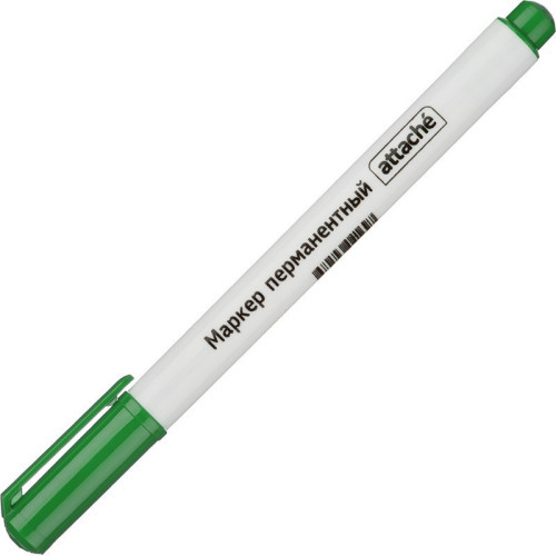 Маркер перманентный, толщина линии 0,5 мм, зеленый, наконечник игольчатый, ATTACHE