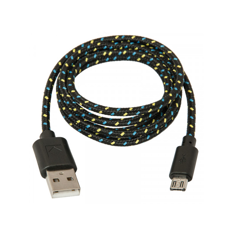 Кабель Defender USB08-03T USB2.0 (A) - microUSB (B), в оплетке, 1М, черный