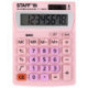 Калькулятор настольный STAFF STF-1808-PK, КОМПАКТНЫЙ (140х105 мм), 8 разрядов, двойное питание, РОЗОВЫЙ, 250468
