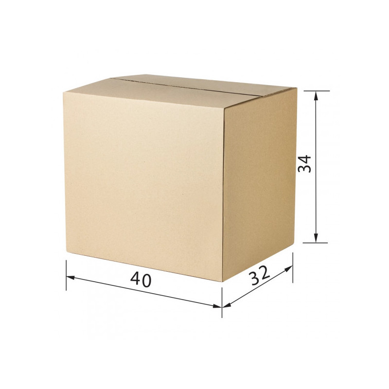 Короб картонный, длина 400 х ширина 320 х высота 340 мм, марка Т23, профиль В, FEFCO 0201 / ГОСТ, исполнение А