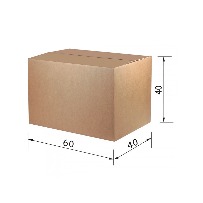 Короб картонный, длина 600 х ширина 400 х высота 400 мм, марка Т24, профиль С, FEFCO 0201 / ГОСТ, исполнение А