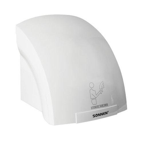 Сушилка для рук электрическая SONNEN HD-688, 2000 Вт, время сушки 25 секунд, пластиковый корпус, белая