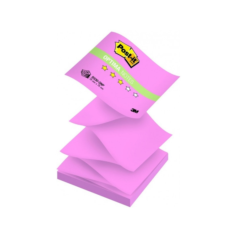 Самоклеящийся блок 3М Optima Z-блок розовый неоновый 100 листов Post-it