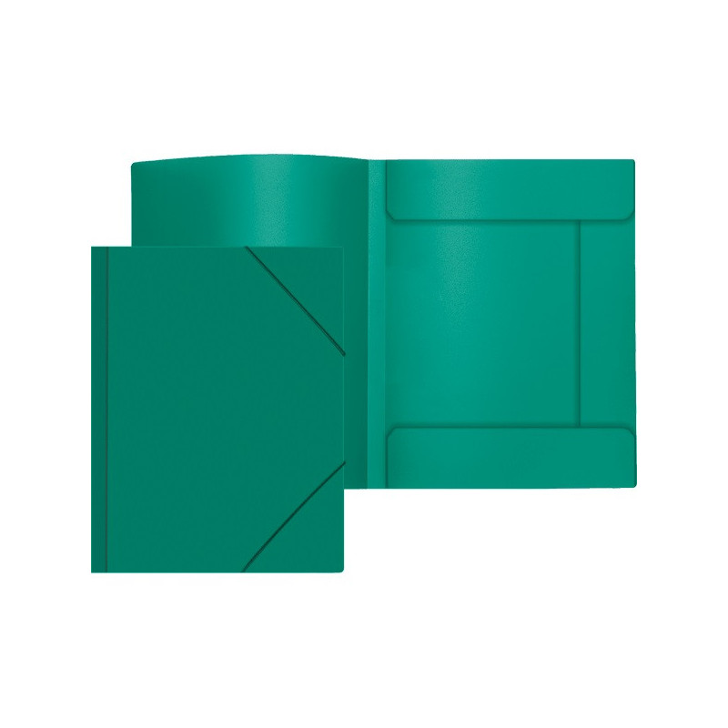 Папка на резинке, А4, 450мкм, 40мм, пластик, зеленая, резинка по углам, Attomex