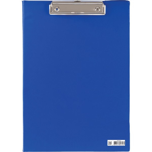 Папка-планшет, с крышкой, А4, верхний зажим, картон/ПВХ, 1.2мм, синяя, deVENTE